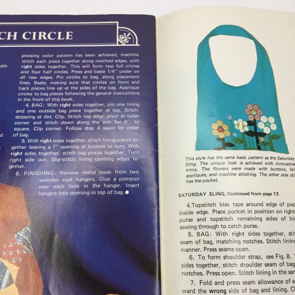 Craft Course Easy to Sew Bags & Totes Instructions 21 Original Styles Purse Book - Picture 12 of 12